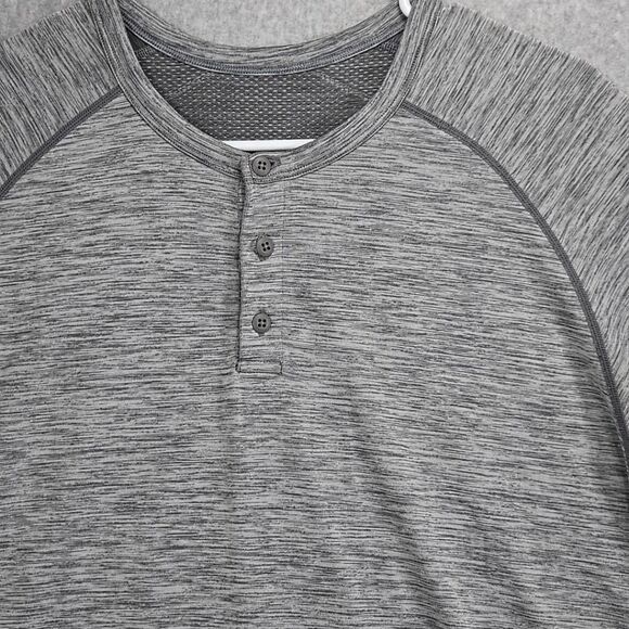 Lululemon Shirt Henley Vent Tech XL Heather Gray
